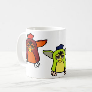 Furby Kiwi, Sherbet, and Rooster Coffee Mug