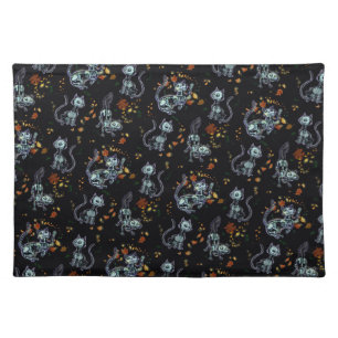 Furever Friends Spooky Ghost Cats Cloth Placemat