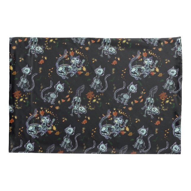 Furever Friends Spooky Ghost Cats Pillow Case (Back)