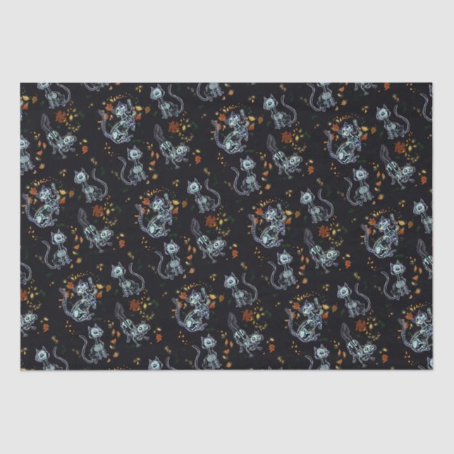 Furever Friends Spooky Ghost Cats  Tissue Paper (Front)