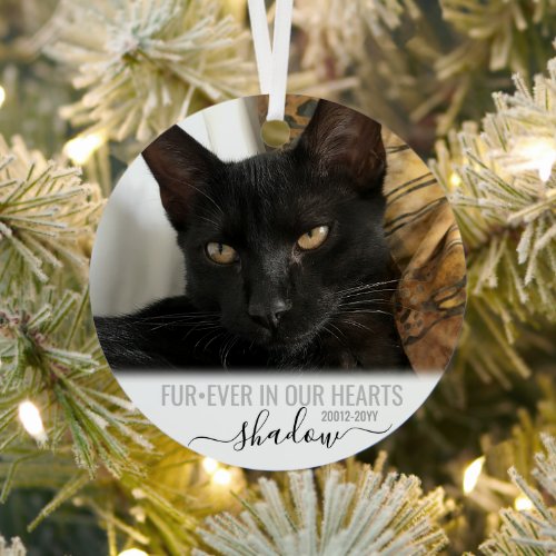 FurEver in our Hearts Pet Memorial Metal Ornament