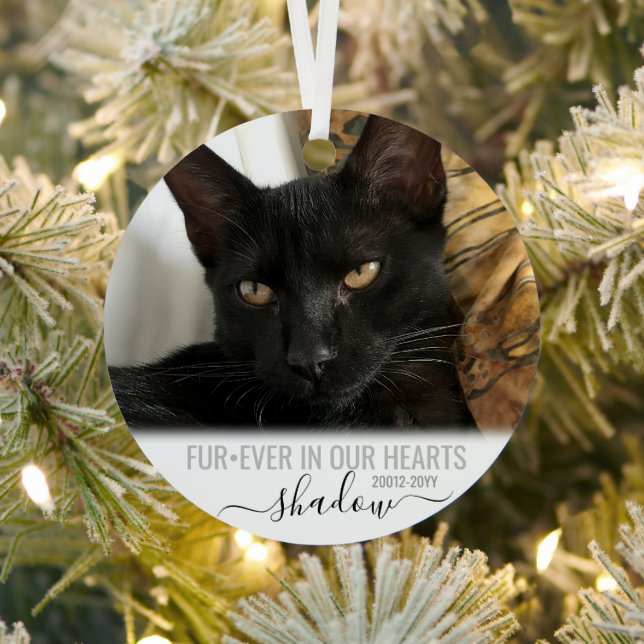FurEver in our Hearts Pet Memorial Metal Ornament (Insitu)