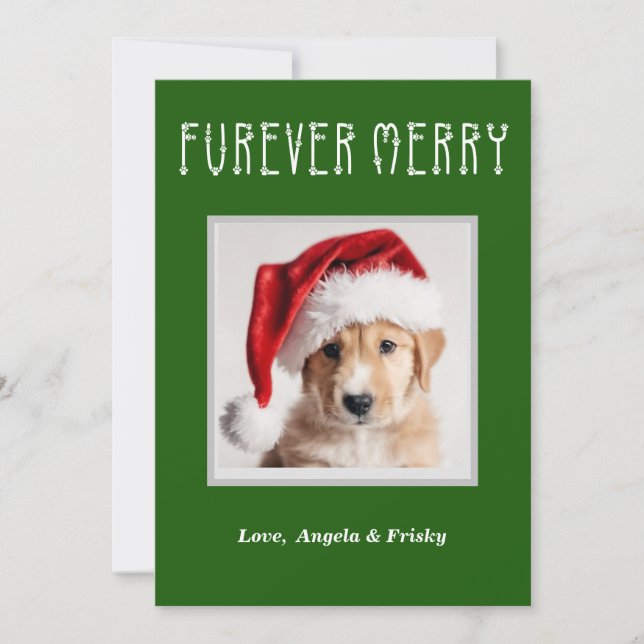Furever Merry Personalized Christmas Card (Front)