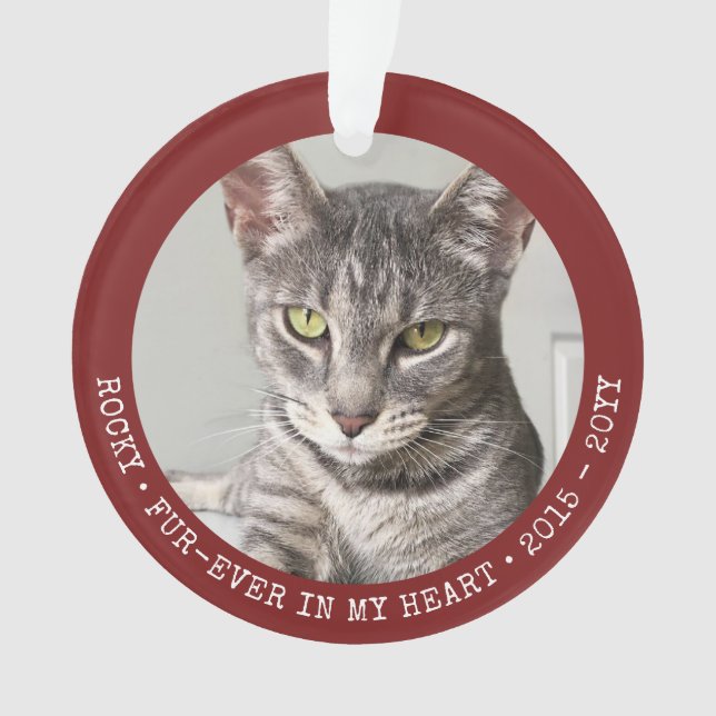 Furever Pet Memory Dog Cat Photo Personalized Ornament (Front)