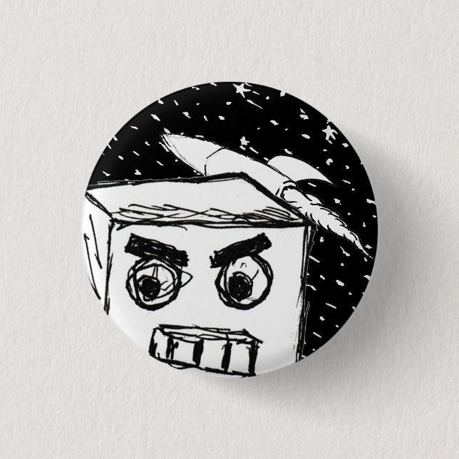 Furies Fast KARL the Robot, with rocket in space   Button (Front)