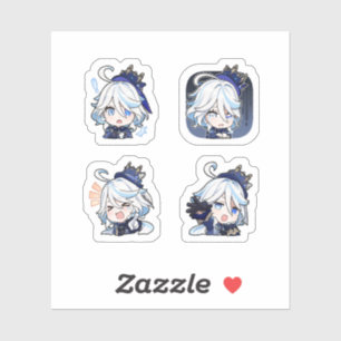 Furina Genshin Impact 4 Pack Sticker Sheet
