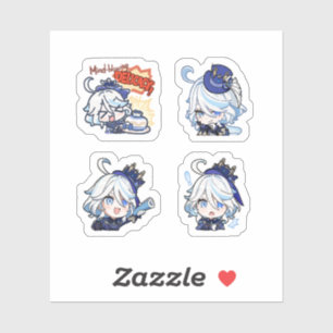 Furina Genshin Impact 4 Pack Sticker Sheet Extra P