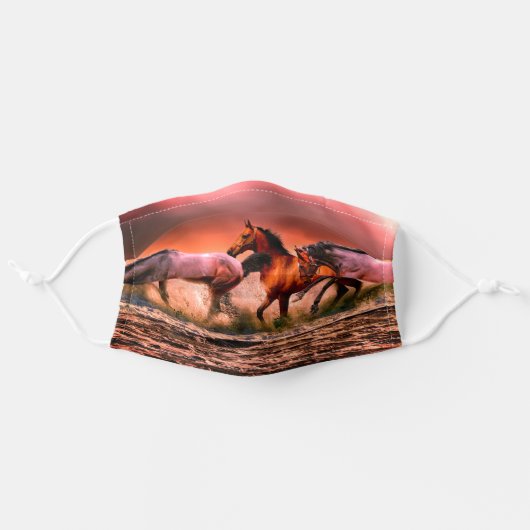 Furious and gorgeous horses - bestselling adult cloth face mask (Front, Unfolded)