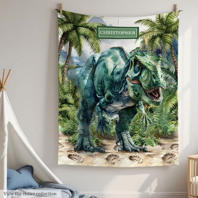 Furious Dinosaur Blanket Personalized Boy Name (Furious Dinosaur Blanket Personalized Boy Name)