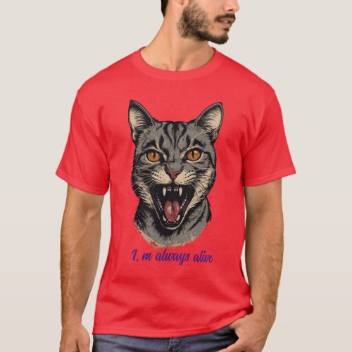 Furious Feline Monochrome Mayhem T_Shirt