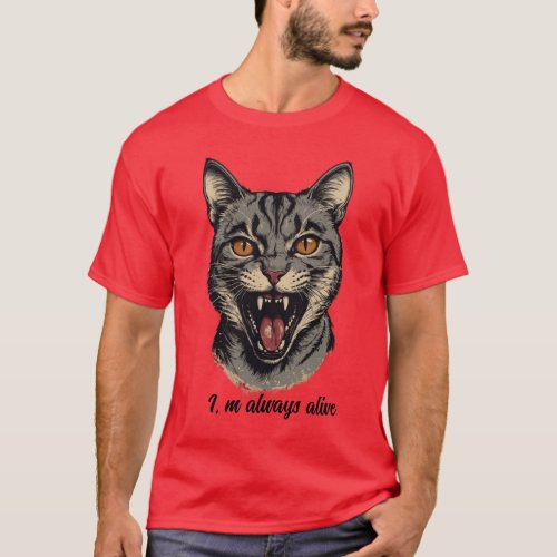 Furious Feline Monochrome Mayhem T_Shirt