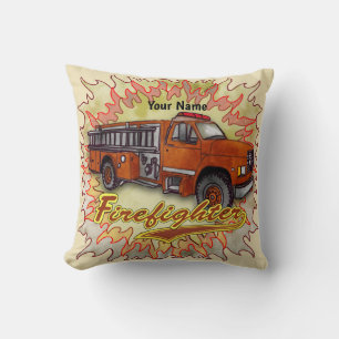 Furious Firetruck firefighter Throw Pillow