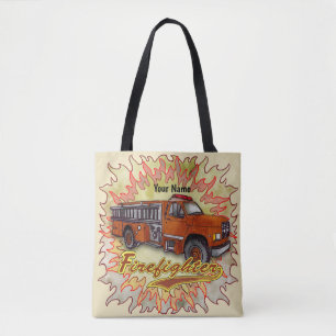 Furious Firetruck firefighter Tote Bag