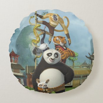 Furious Five Stacked Round Pillow by kungfupanda at Zazzle