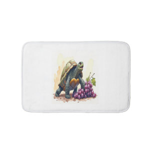 Furious Turtle Stomping Grapes. Bath Mat