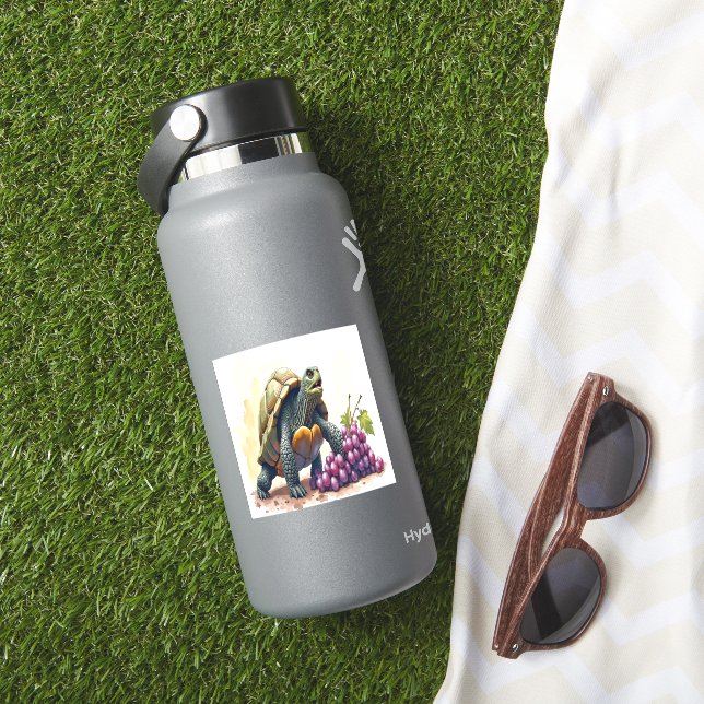 Furious Turtle Stomping Grapes. Sticker (HydroFlask Insitu)