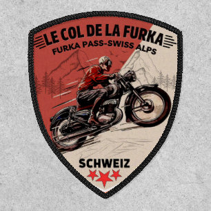 furka pass - swiss mountain pass road trip motobik patch