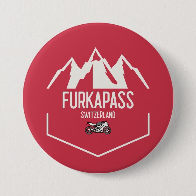 Furka Pass Switzerland Button (Front)
