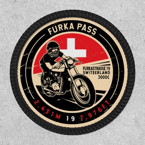Furka Pass  Switzerland  Motorcycle Patch