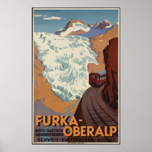 Furka Vintage Travel Poster Ad Retro Prints