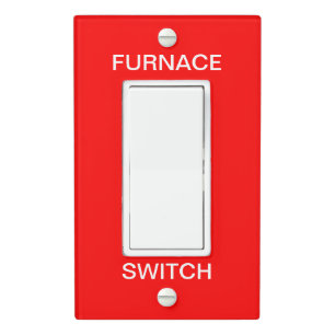 Furnace Emergency Switch Plate Safety Signage