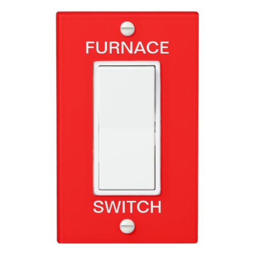 Furnace Emergency Switch Plate Safety Signage