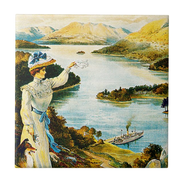 Furness Railway ~ Lady of the Lake Ceramic Tile (Front)