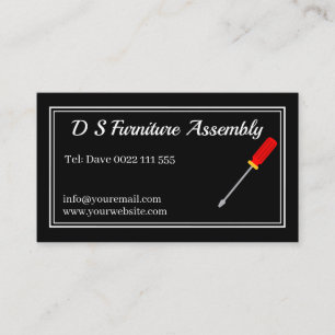 Furniture Assembly Screwdriver Black Business Card