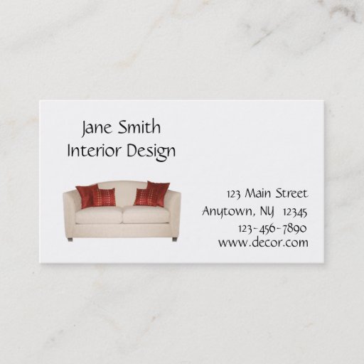 Customizable Furniture Business Card