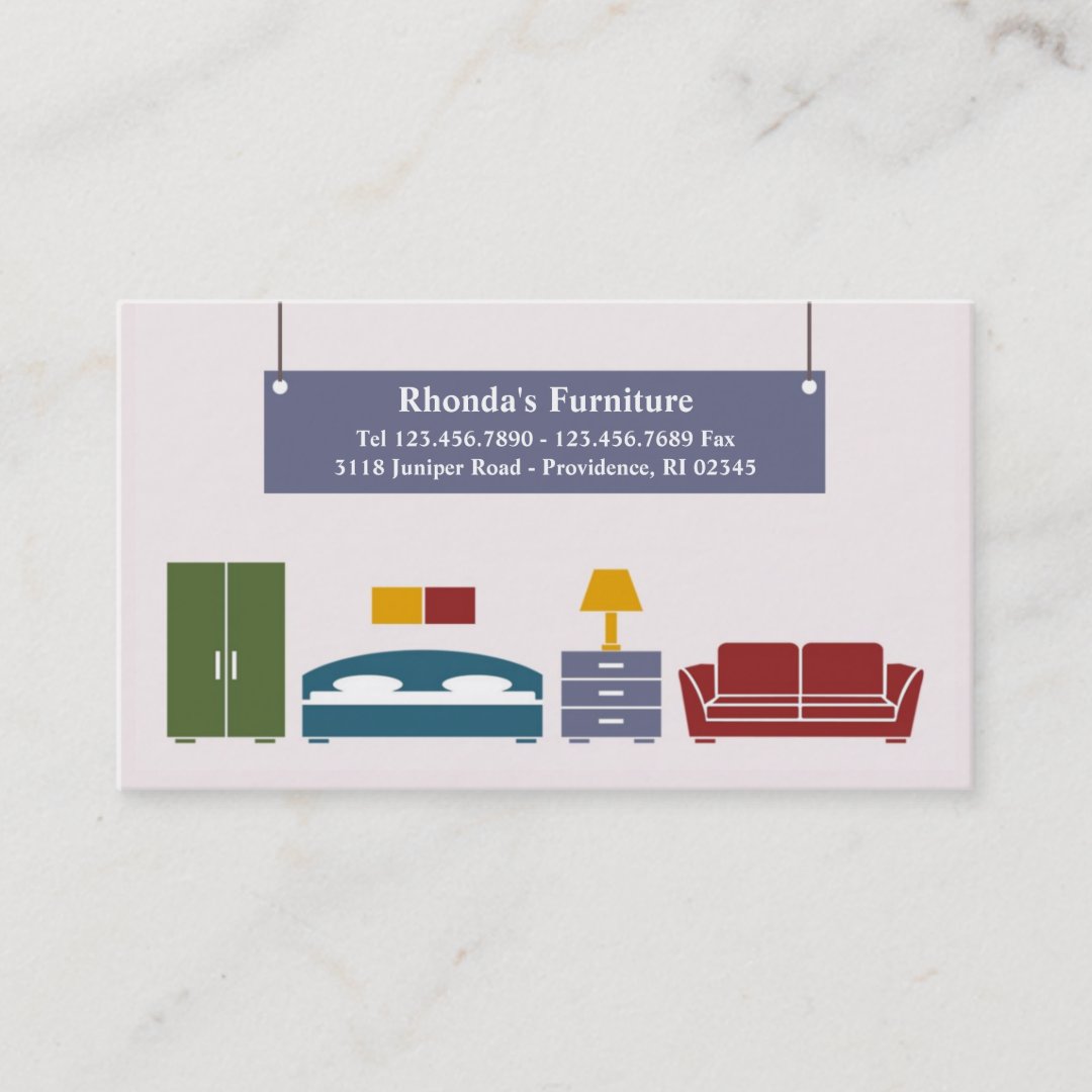 Furniture Business Card Zazzle