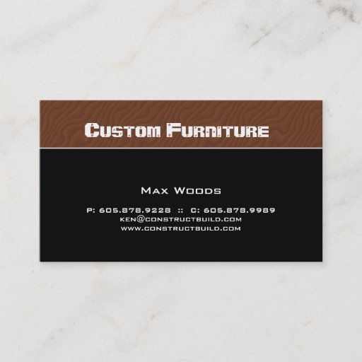 Customizable Furniture / Carpenter Business Card Wood Grain