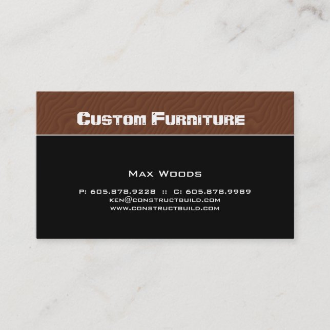 Furniture / Carpenter Business Card Wood Grain (Front)