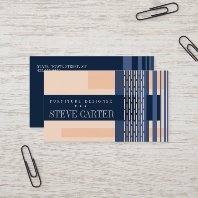 Furniture Designer Interior Decor Woodworker Card (Front/Back In Situ)