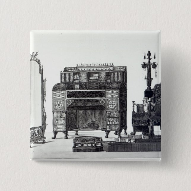 Furniture in the Grecian Style Pinback Button (Front)