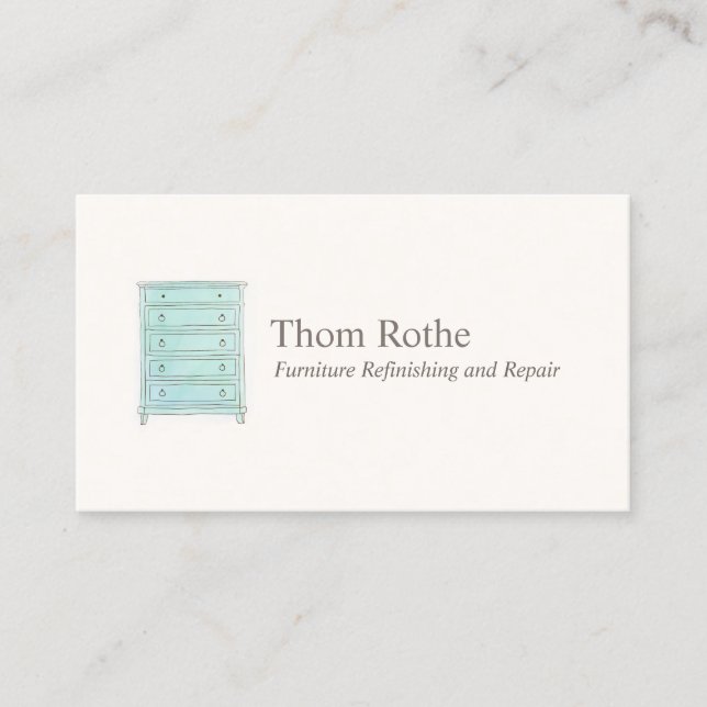 Furniture Refinisher Chest of Drawers Calling Card (Front)