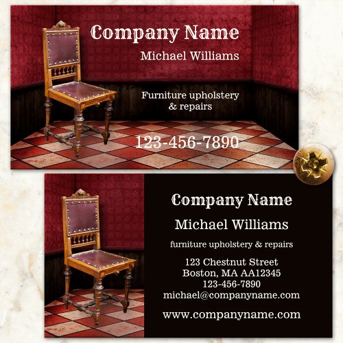 Furniture Repair and Upholstery Business Card