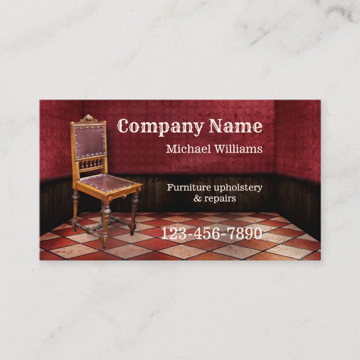 Furniture Repair And Upholstery Business Card Zazzle Com