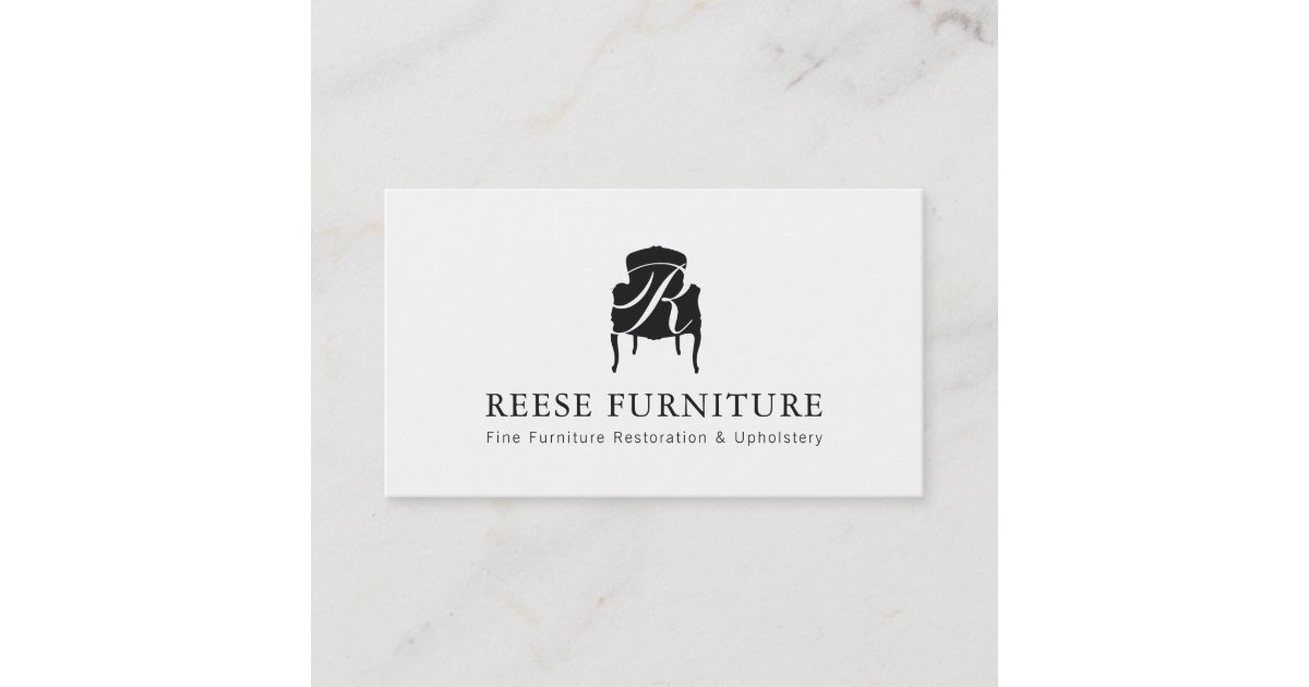 Furniture Restoration And Upholstery Monogram Logo Business Card Zazzle Com