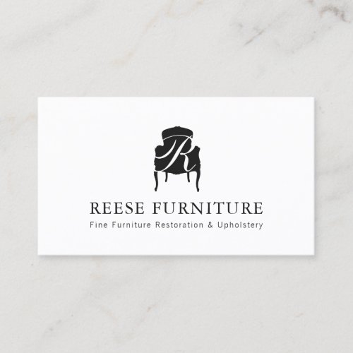 Furniture Restoration and Upholstery Monogram Logo Business Card
