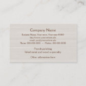 Furniture restoration or refinishing business card (Back)
