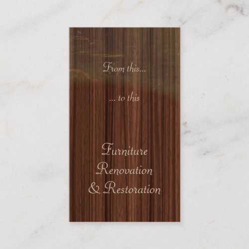 Furniture restoration or refinishing business card