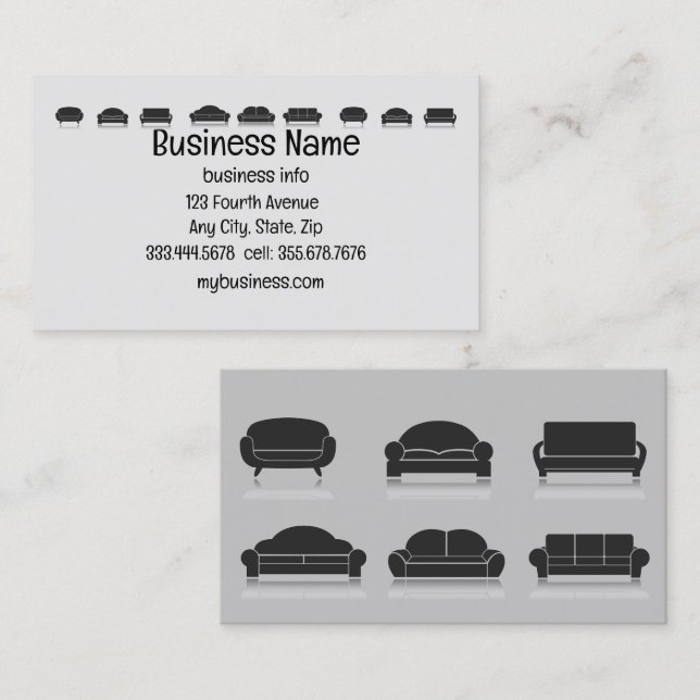 Furniture Sales Repair Upholstery Business Card (Front/Back)