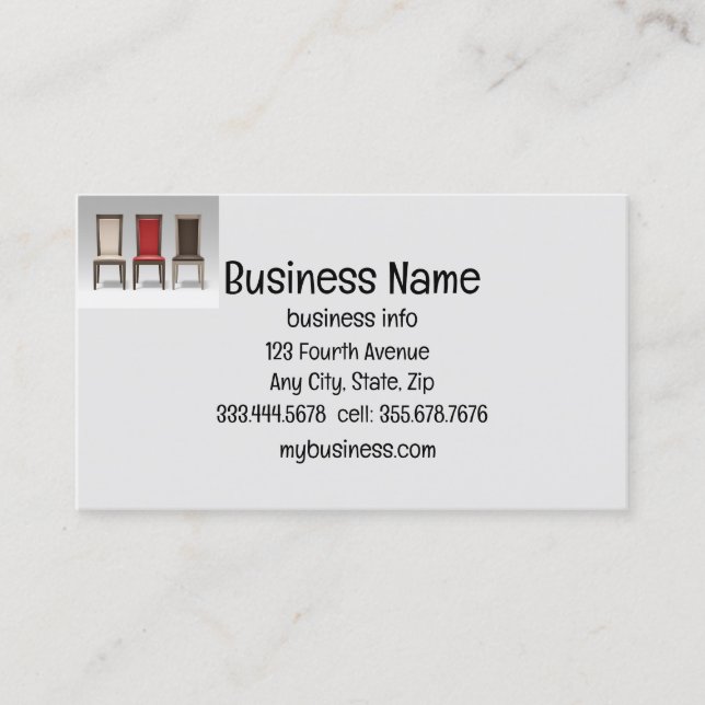 Furniture Sales Repair Upholstery Business Card (Front)