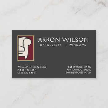 Furniture Upholsterer Sofa Logo Business Card by sm_business_cards at Zazzle