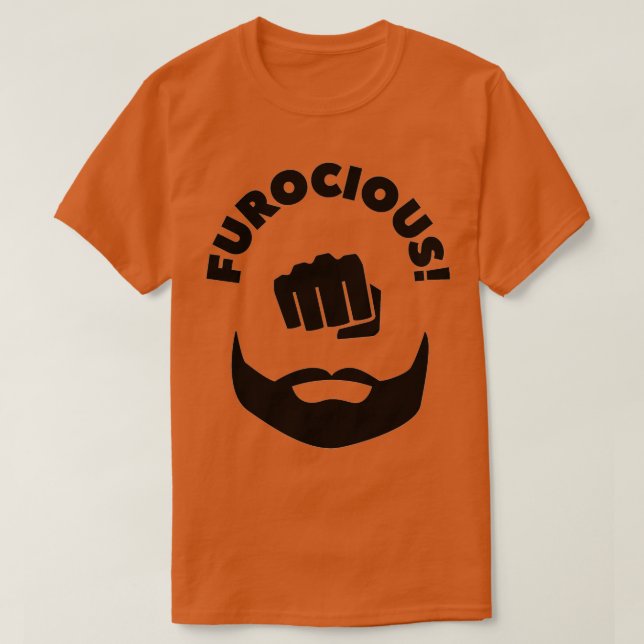 Furocious is a 2021 pun for a fist beard T-Shirt (Design Front)