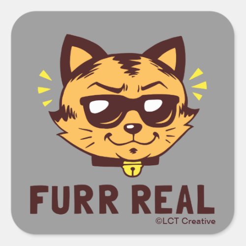 Furr Real Square Sticker