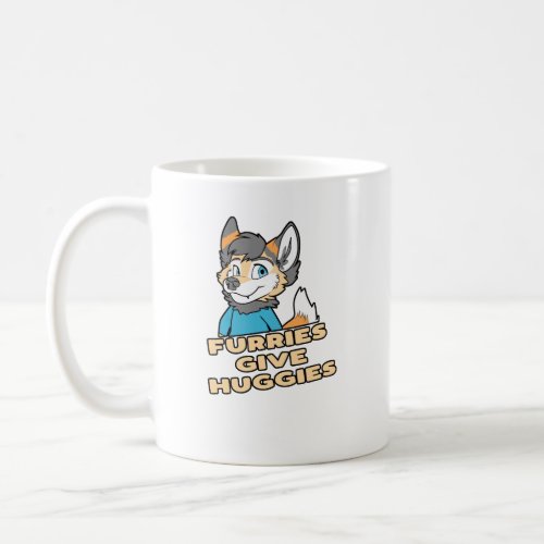 Furries Give Huggies Funny Furry Fandom Fursuit Gi Coffee Mug