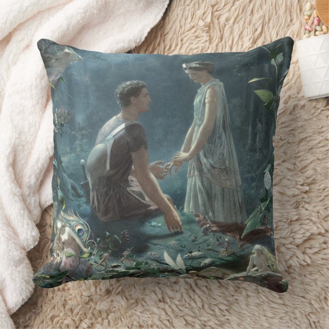 Furries: Shakespeare's A Midsummer Night's Dream Throw Pillow (Blanket)