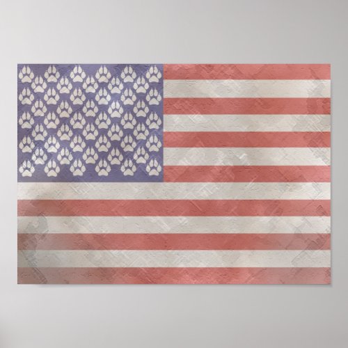 Furry American Flag Poster