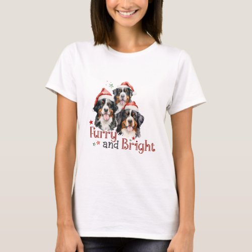 Furry and Bright Bernese Mountain Dogs T_Shirt